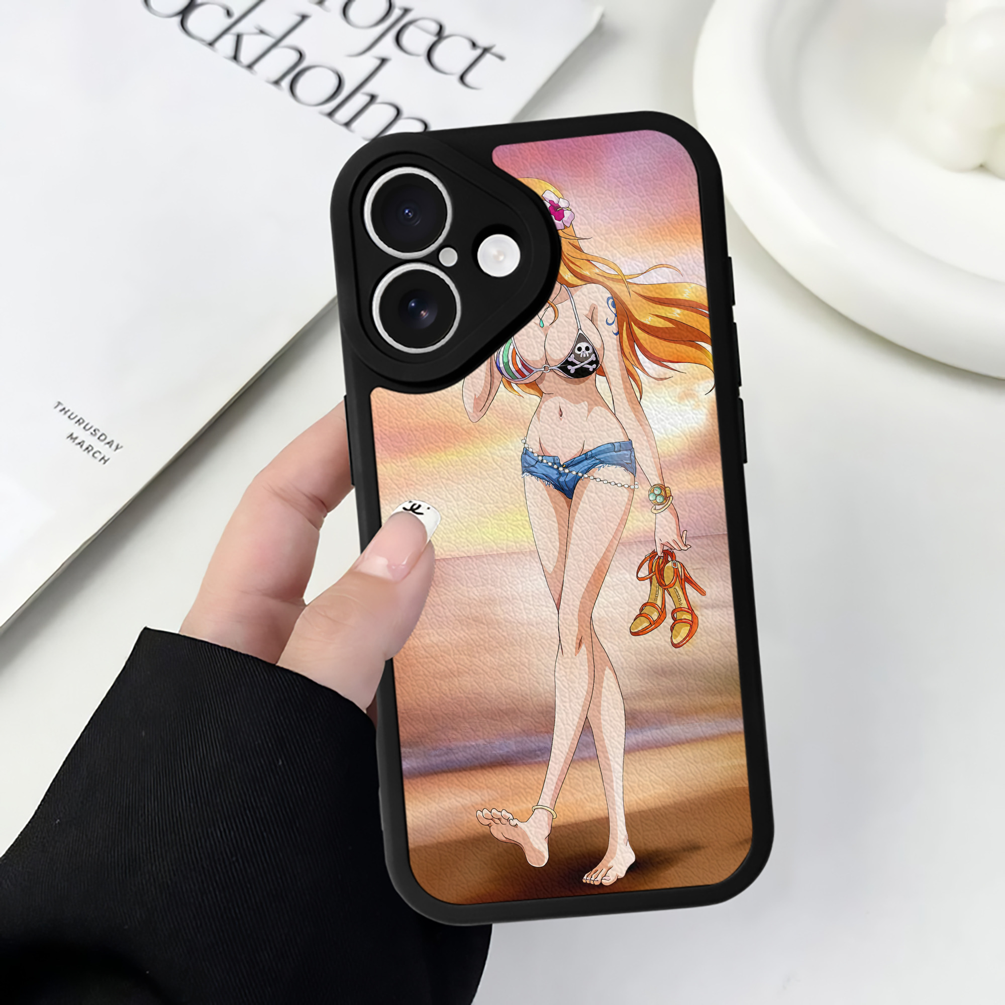 （画像用） ワンピース ONE PIECE 【iPhone 16シリーズ対応】シリコンスマホケース（レザー調） 材質：シリコン